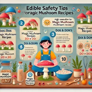 Edible safety tips for magic mushroom recipes, exploring safety precautions, consumption guidelines, and where to buy magic mushrooms online Canada. Learn about safe consumption of magic mushroom edibles in Canada.